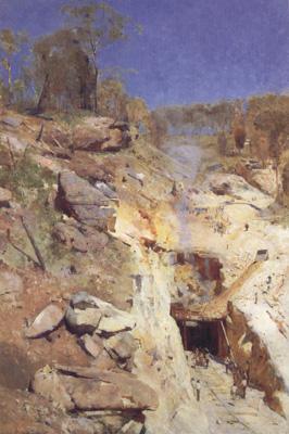 Arthur streeton Fire's on (lapstone tunnel)